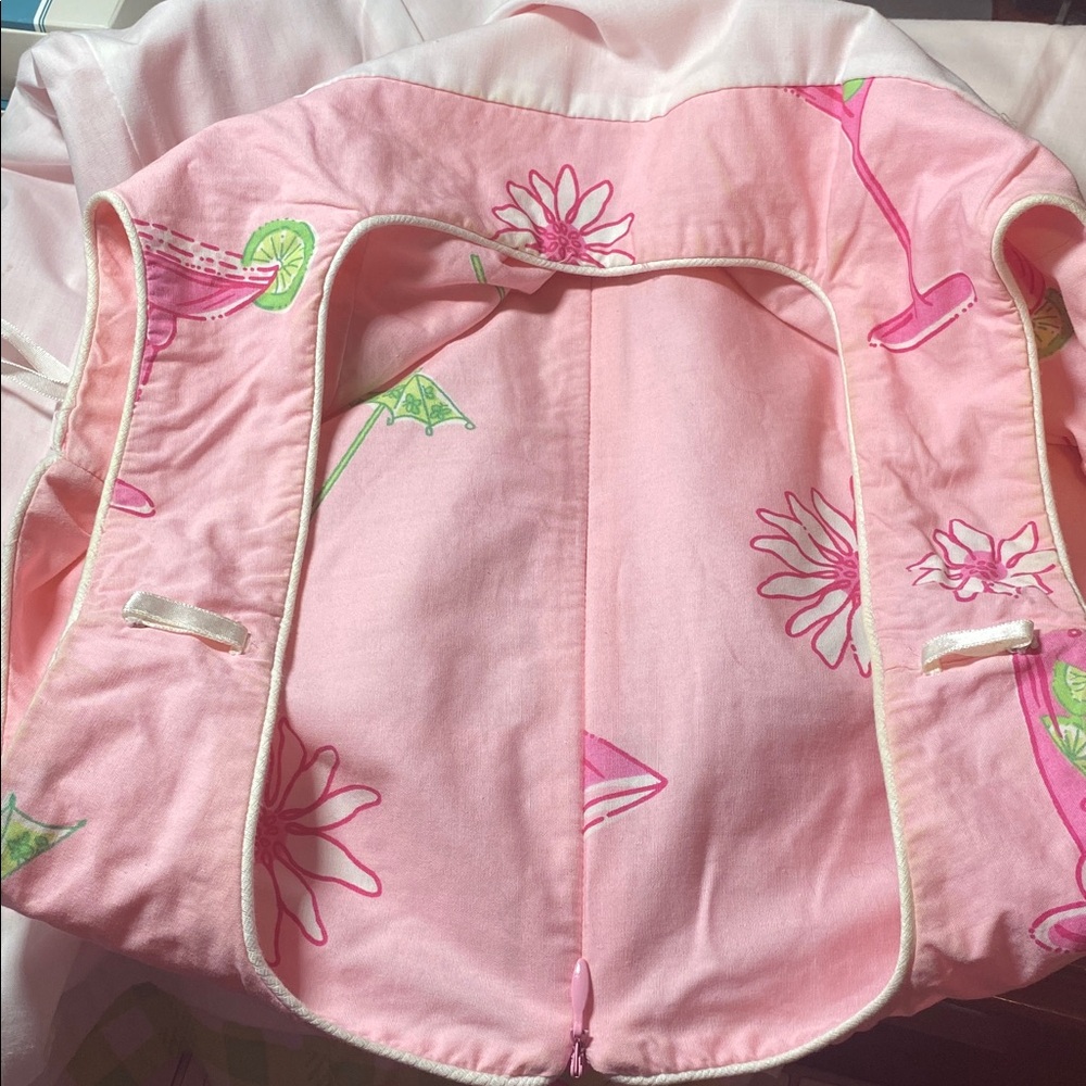 Lilly Pulitzer Pink Sleeveless Dress with Floral and Cocktail Print - Picture 12 of 12